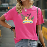 Maxbell Maxbell Women's T Shirt Summer Female Fashion Crewneck Shirt for Sports Travel Beach S Rose Pink