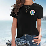 Maxbell Maxbell T Shirt for Women Summer Outfits Short Sleeve Top for Walking Work Traveling M Black