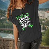 Maxbell T Shirt for Women Summer Simple Crewneck Shirt for Daily Wear Travel Camping M