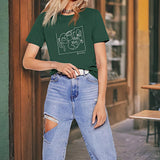 Maxbell Maxbell T Shirt for Women Summer Casual Summer Tops for Vacation Daily Wear Shopping M Green