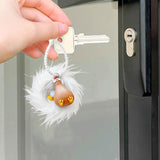 Maxbell Maxbell Charm Keychain Hanging Soft Lightweight Animal Key Pendant for Bag Key Party White