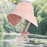 Maxbell Maxbell Sun Protection Hat Breathable Large Brim Fishing Cap for Beach Summer Travel Pink