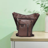 Maxbell Maxbell Thigh Drop Leg Bag Scratch Resistant for Motorbike Ride Waterproof Thigh Bag Dark Brown