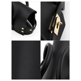 Maxbell 2xBag Bottom for Crochet Tote Lock Flap Cover Buckles Cover DIY Bag Making Set black