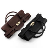 Maxbell 2xBag Bottom for Crochet Tote Lock Flap Cover Buckles Cover DIY Bag Making Set black