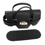 Maxbell 2xBag Bottom for Crochet Tote Lock Flap Cover Buckles Cover DIY Bag Making Set black