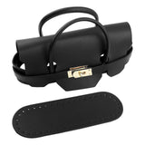 Maxbell 2xBag Bottom for Crochet Tote Lock Flap Cover Buckles Cover DIY Bag Making Set black