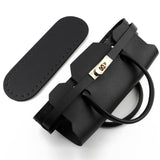 Maxbell 2xBag Bottom for Crochet Tote Lock Flap Cover Buckles Cover DIY Bag Making Set black
