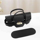 Maxbell 2xBag Bottom for Crochet Tote Lock Flap Cover Buckles Cover DIY Bag Making Set black