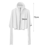 Maxbell Maxbell Women's Sun Protection Jacket Hiking Tops Outdoor Thin Cropped Zip up Jacket White