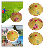 Maxbell Maxbell Asian Conical Hat Imitation Bamboo Weaving Sturdy with Adjustable Drawstring Leaf Pattern 42cm