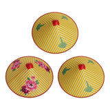 Maxbell Maxbell Asian Conical Hat Imitation Bamboo Weaving Sturdy with Adjustable Drawstring Leaf Pattern 42cm