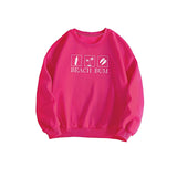 Maxbell Maxbell Women Crewneck Sweatshirt Winter Cute Fall Clothes for Work Travel Going Out XXL Rose Pink