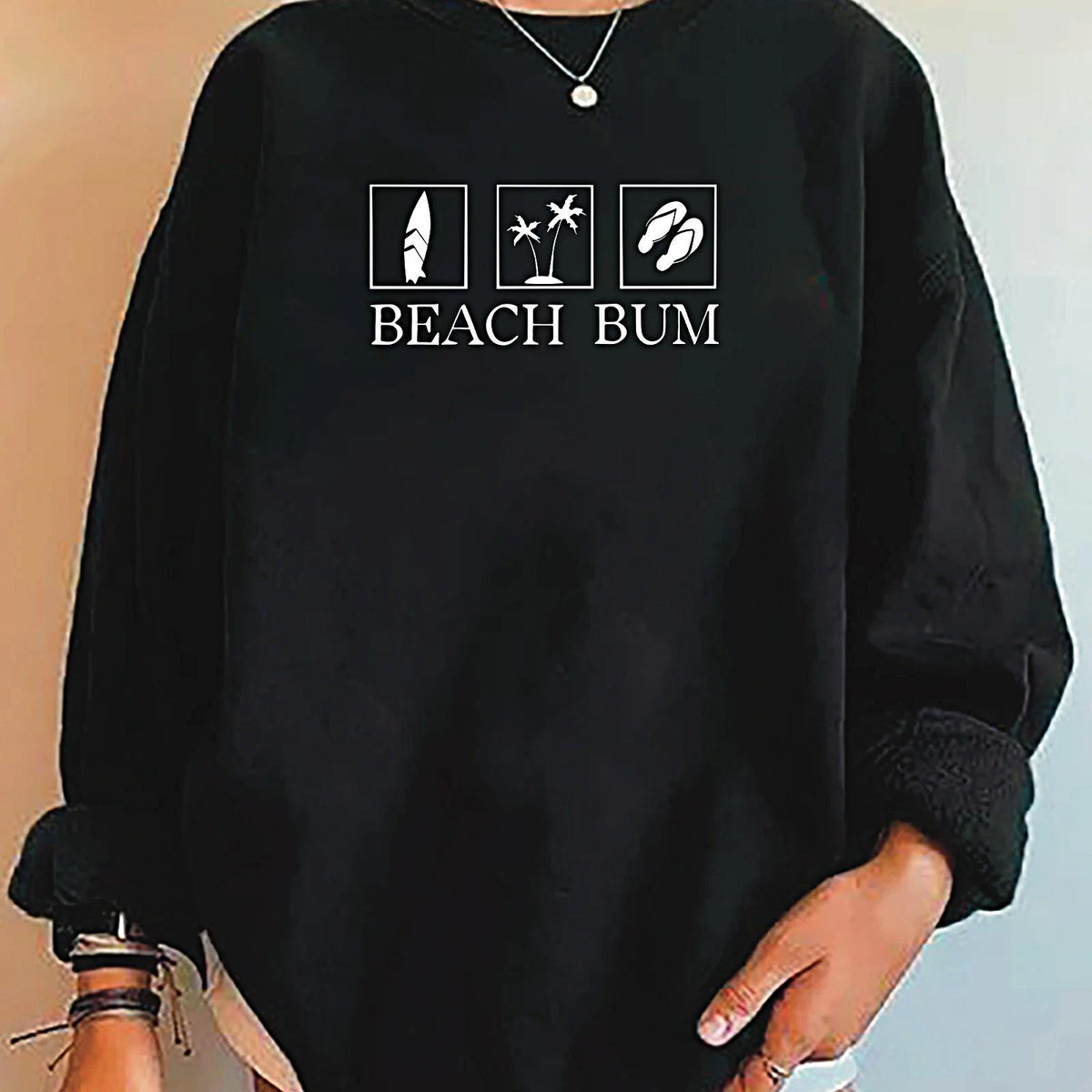 Maxbell Women Crewneck Sweatshirt Winter Cute Fall Clothes for Work Travel Going Out XL Black