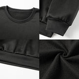 Maxbell Maxbell Women Crewneck Sweatshirt Winter Cute Tops for Daily Wear Shopping Going Out XXL Black