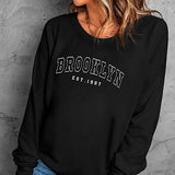 Maxbell Maxbell Womens Sweatshirt Cute Fall Clothes for Commuting Athletic Workout Going Out XXL Black