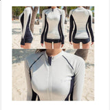 Maxbell Maxbell Women's Swimsuit Long Sleeve Bathing Suit Snorkeling Suit Swimwear Swim Suit M