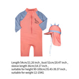 Maxbell Children Swimsuit Long Sleeve Zipper Cute Summer with Hat Kid Swimsuit