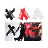 Maxbell Maxbell Latin Dance Women Gloves Fashion Tassel Long Gloves for Bridal Cosplay Party black
