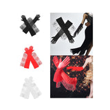 Maxbell Maxbell Latin Dance Women Gloves Fashion Tassel Long Gloves for Bridal Cosplay Party black