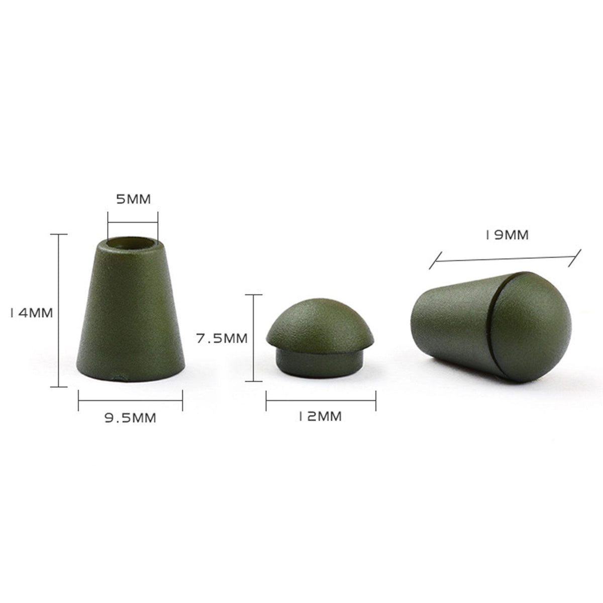 Maxbell 20 Pieces Drawstring Stoppers Toggle End Cord Stop for Bag Lanyard Backpack Green