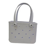 Maxbell Maxbell Beach Tote Bag with Holes Easy to Clean Beach Basket Bag for Women Girl Boat White