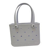 Maxbell Maxbell Beach Tote Bag with Holes Easy to Clean Beach Basket Bag for Women Girl Boat White