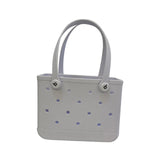 Maxbell Maxbell Beach Tote Bag with Holes Easy to Clean Beach Basket Bag for Women Girl Boat White