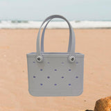 Maxbell Maxbell Beach Tote Bag with Holes Easy to Clean Beach Basket Bag for Women Girl Boat White
