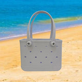 Maxbell Maxbell Beach Tote Bag with Holes Easy to Clean Beach Basket Bag for Women Girl Boat White