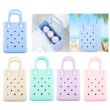 Maxbell 3xBeach Tote Bag Summer Waterproof Open Tote Bag for Women Lightweight Handbag Light Blue