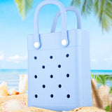 Maxbell 4xBeach Tote Bag Summer Waterproof Open Tote Bag for Women Lightweight Handbag Light Blue