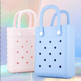 Maxbell 3xBeach Tote Bag Summer Waterproof Open Tote Bag for Women Lightweight Handbag Light Blue