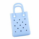 Maxbell 3xBeach Tote Bag Summer Waterproof Open Tote Bag for Women Lightweight Handbag Light Blue