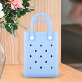 Maxbell 4xBeach Tote Bag Summer Waterproof Open Tote Bag for Women Lightweight Handbag Light Blue