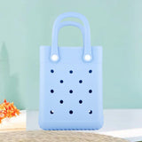 Maxbell 4xBeach Tote Bag Summer Waterproof Open Tote Bag for Women Lightweight Handbag Light Blue
