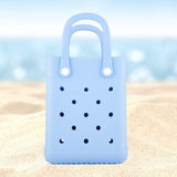 Maxbell 2xBeach Tote Bag Summer Waterproof Open Tote Bag for Women Lightweight Handbag Light Blue