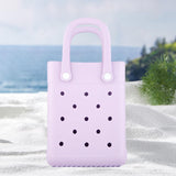 Maxbell 3xBeach Tote Bag Summer Waterproof Open Tote Bag for Women Lightweight Handbag Light Purple
