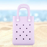 Maxbell 4xBeach Tote Bag Summer Waterproof Open Tote Bag for Women Lightweight Handbag Light Purple