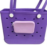 Maxbell 3xSilicone Insert Purse for Beach Tote Bag Card Holder Waterproof Card Case Light Purple