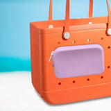 Maxbell 2xSilicone Insert Purse for Beach Tote Bag Card Holder Waterproof Card Case Light Purple