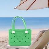 Maxbell 2xWashable Tote Bag Waterproof Handbag Organizer Fashion Summer Kids Beach Bag Green