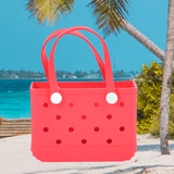 Maxbell 2xWashable Tote Bag Waterproof Handbag Organizer Fashion Summer Kids Beach Bag Red