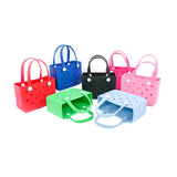 Maxbell 2xWashable Tote Bag Waterproof Handbag Organizer Fashion Summer Kids Beach Bag Dark Red