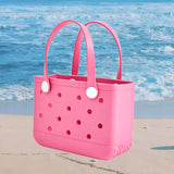 Maxbell 2xWashable Tote Bag Waterproof Handbag Organizer Fashion Summer Kids Beach Bag Dark Red