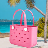 Maxbell 2xWashable Tote Bag Waterproof Handbag Organizer Fashion Summer Kids Beach Bag Dark Red