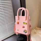 Maxbell 4xHole Bag Waterproof Easy to Clean Open Hole Tote Bag for Travel Holiday Boat Pink