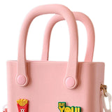 Maxbell 3xHole Bag Waterproof Easy to Clean Open Hole Tote Bag for Travel Holiday Boat Pink