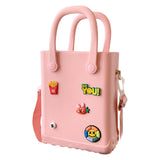 Maxbell 2xHole Bag Waterproof Easy to Clean Open Hole Tote Bag for Travel Holiday Boat Pink