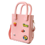 Maxbell 4xHole Bag Waterproof Easy to Clean Open Hole Tote Bag for Travel Holiday Boat Pink